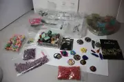Jewelry Making Findings & Tool set beads & charms lot clasps, rings, pins, hooks