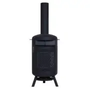 Glow Roma Chimenea with Pizza Cooking Oven in Black GLOW2507