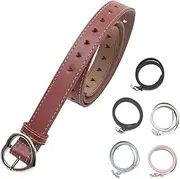 [Healeved] 6Pcs Ladies Leather Waist Belts with Heart Buckle Thin Jeans Pants Belts for Dresses Chic Fashion Accessories