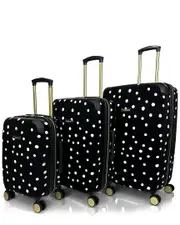 Jenni Chan Polka Dot 3pc Hardside Spinner Set