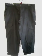 Kmart Lady's Crop Linen Pants Wash Black Size 18 New with Tags