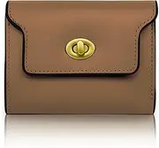 [WisePoint] Ladies Purse, PU Leather Purse Credit Card Holders for Women, Stylish Ladies Purses Women's Wallets with Lock Buckle for Cash, Cards, Brown, S, Minimalist