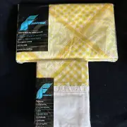 VTG Fieldcrest Percale Yellow 2 Standard Pillow Cases & Double Fitted Sheet