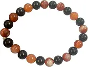 [CRYSTALMIRACLE] Carnelian Black Tourmaline Bracelet Crystal Healing Fashion Jewelry Gift Handcrafted Accessory, 7 mm approximately, Stone, Quartz