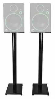 Pair 37” Black Steel Studio Monitor Speaker Stands For Mackie CR5BT Monitors