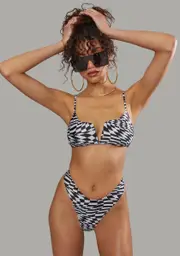 [Poster Grl] Warped Realm Checkered Bikini Set