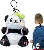 Panda Doll Keychains | Stuffed Animal Ornament - Adorable Lightweight Plush Toy Ornament, Portable Animal Pendant, Collectible Backpack Accessories for Student Teens Children