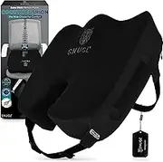 SNUGL Coccyx Cushion | Thick Memory Foam Seat Cushion for Office, Car, Wheelchair & Gaming Chair | Orthopedic Support Pillow for Tailbone, Sciatica, Back & Hip Pain Relief (Black - Oversized)