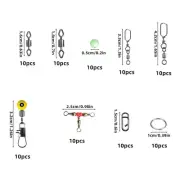 Complete Carp Fishing Accessories Set 90pcs Jig Hooks Sinkers Swivels Snaps