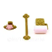 Dolls House Miniature 3 Piece Cloakroom Accessory Set