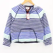 Hunter For Target Girls Striped Half-Zip Hooded Jacket Windbreaker L 10/12 NWT