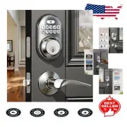 Satin Nickel Electronic Keypad Deadbolt with Smart Auto Lock & Backlit Keypad
