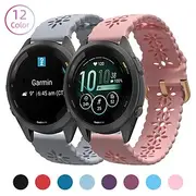 Watch Band for Garmin Forerunner 265S 255S Venu 3S 2S Vivoactive 4S 3S 2S Vivomove 3S 18mm Silicone Nylon Replacement Strap Waterproof Adjustable Breathable S