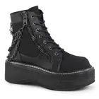Pleaser Demonia Lace-Up Bootie Outer Metal Zipper Adult Women Boots Emi114/Bca