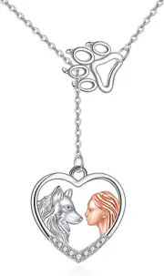 Bee/Cat/Wolf/Horse Gifts Necklace Sterling Silver Women Y Necklace Pendant Neckl