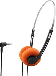 AsrMyjcx Retro Style Headphone Headband Earphone Multipurpose Lightweight Easy Carrying Photography Prop for Riding Workout Travel, Orange