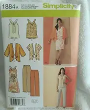 Simplicity Misses Pullover Dress Top Pants Kimono Pattern 1884 Size 4-26