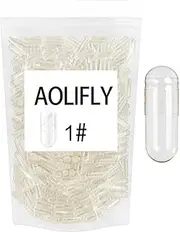 1000PCS-Empty Clear Gelatin Capsules Size 1, Kosher and Halal Certified,Gluten-Free Pure Bovine Gelatin Pill Capsule,DIY Powder Filling Vegetarian Vegan Capsules