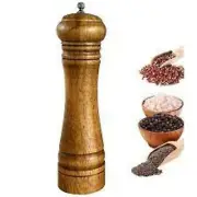 Wooden Pepper Grinder Manual Seasoning Spice Grain Mill with Adjustable Kitchen