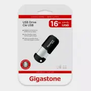 Gigastone GS-Z16GCNBL-R 16GB Classic Cap Less USB 2.0 FLASH DRIVE Black/Silver