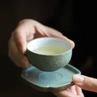 在飛比找ETMall東森購物網優惠-福器瓷堂丨粗陶茶杯墊小號陶瓷隔熱墊茶杯壺墊茶道 茶具配件