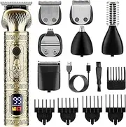 7-in-1 Men's Hair Clipper Set Electric Body Hair Trimmer Beard e Trimmer Haircut Kit Engraving Cutter Combs Fully Washable USB Rechargeable