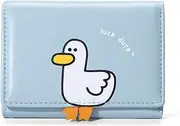 [Sunwel Fashion] Girls Cute 3D Duck Mini Folding Wallet Tiny Wallet Cash Pocket Card Holder ID Window Purse for Women, LIGHTBLUE, Duck