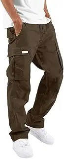Cargo Pants for Men Relaxed Fit Drawstring Elastic Waist Casual Outdoor Hiking Pants Athletic Joggers Sweatpants Pockets