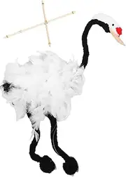 Yardwe Wooden Crane Marionette Interactive Animal Puppet with Pulling Strings for Creative Play and Teaching Craftsmanship Promotes Imagination and Cognitive Development