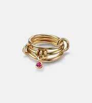 [Spinelli Kilcollin] Spinelli Kilcollin Piera 18kt gold linked rings with sapphire P gold