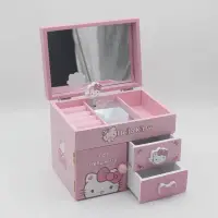 在飛比找蝦皮購物優惠-日式kitty木質 首飾盒 發條式 音樂盒 公主歐式 收納盒