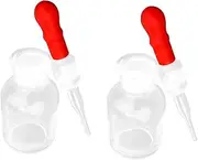 HEALEEP 1 Set 2 Pcs Transparent Glass Dropping Bottles for Laboratory Use Refillable Easy to Clean for Essential Oils Crafts and Kitchen Applications