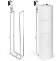 Mivvosakuki 2Pcs Over The Tank Toilet Paper Holder for 4 Roll Tissue，Bathroom Toilet Paper Roll Storage Holder Wall Mount Brushed Nickel,Metal Hanging Toilet Paper Holder Dispenser,Organizer