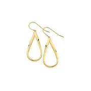 9ct Gold Open Pear Twist Drop Earrings