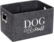 Pet Toy Basket Bin Box for Dog Toys,Collapsible Felt Pet Baskets, with Designed Metal Bone-Shaped Handle, Organizer Storage Basket for Pet Toys, Blankets, Pet Accessories, Pet Supplies