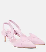 [Manolo Blahnik] Manolo Blahnik Poligleto 50 suede slingback pumps AU 4 pink