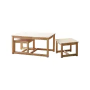 Natural Signature 900mm Raw Natural 3 Piece Transforms Junior 3 in 1 Functional Table Set