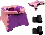 Portable Potty for Toddler Travel, Foldable Potty Training Seat with 60pcs Trash Bag and Storage Bag, Toddler Potty Chair Seat for Home, Car, Outdoor Travel, Picni (Pink)