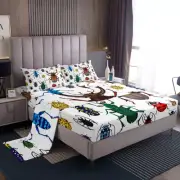 Feelyou Kid's Sheets Set Twin Size Cute Cartoon Bug Flying s Pattern Bed Shee...
