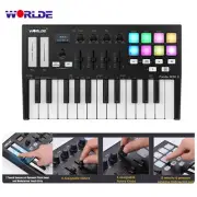WORLDE Panda MINI II 25-Key USB MIDI Keyboard Controller with 8 RGB Backlit