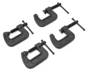 WEN CLC108 Heavy-Duty Cast Iron C-Clamps w/ 1" Jaw Opening & 0.8" Throat, 4 Pack
