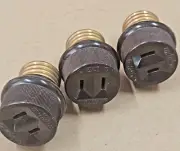 3 QTY. Light Socket to Plug Adapter, EAGLE UL & CSA Approved 660 watt max 125 V