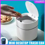 MINI TRASH CAN DESKTOP TRASH BIN WITH LID SMALL TINY COUNTER