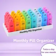 31 Days Pills Case Monthly Pill Organizer Portable Design Vitamin Storage Holder