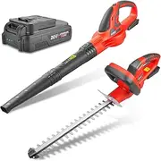 [TOPEX] 20V Cordless Blower and Hedge Trimmer Combo Kit w/Battery