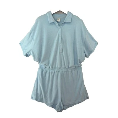NWT Offline by Aerie Women’s Summer Lights Light Blue Terry Romper Size XXL