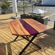 Pink Epoxy Table, Epoxy Resin Table, River Coffee Table, Wooden Table
