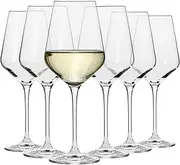 [DATOUPINGQI] White Wine Glass Set of 6, 390 ML Lead-Free Premium Crystal Clear White Wine Goblets, Classic Design Drinking Glassware, for Wedding, Anniversary, Birthday and Party