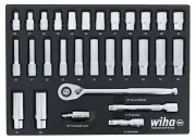 Wiha 33895 29 Piece 1/2? Drive Professional Standard and Deep Socket Tray Set