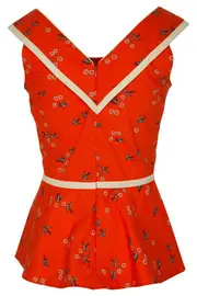 Its A Scoop Retro Peplum Top--TRO-005